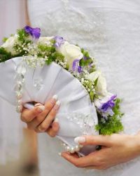 Bridal bouquet bow or half moon